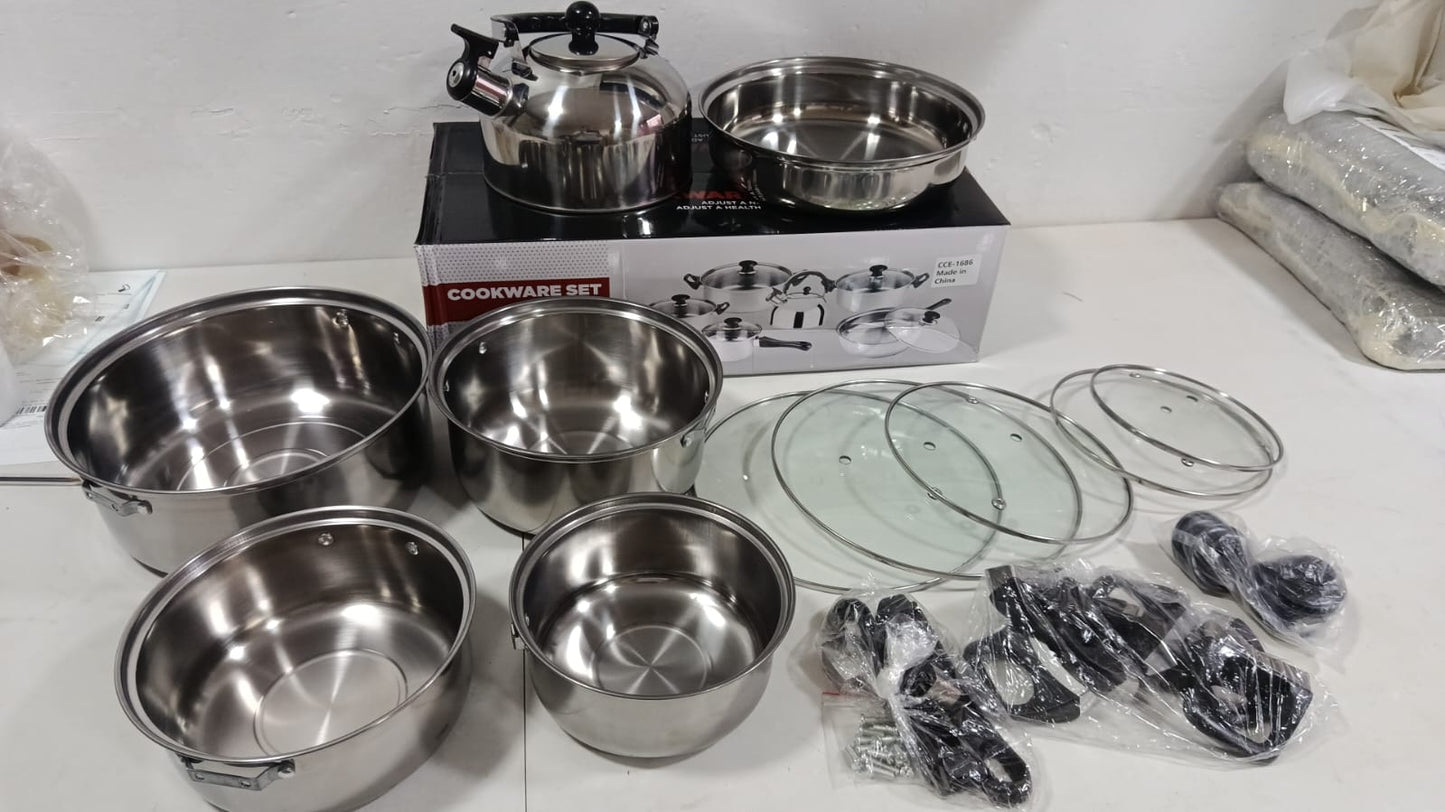 Juego de Ollas x6Pzs más tapas de vidrio